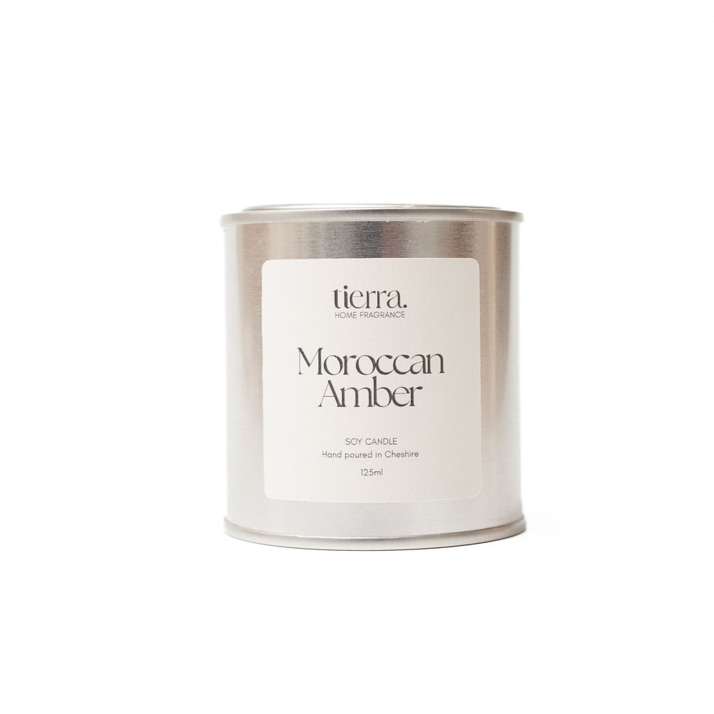 moroccan amber soy wax  travel candle in candle tin