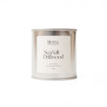 Sea Salt + Driftwood mini soy candle with white label + silver tin